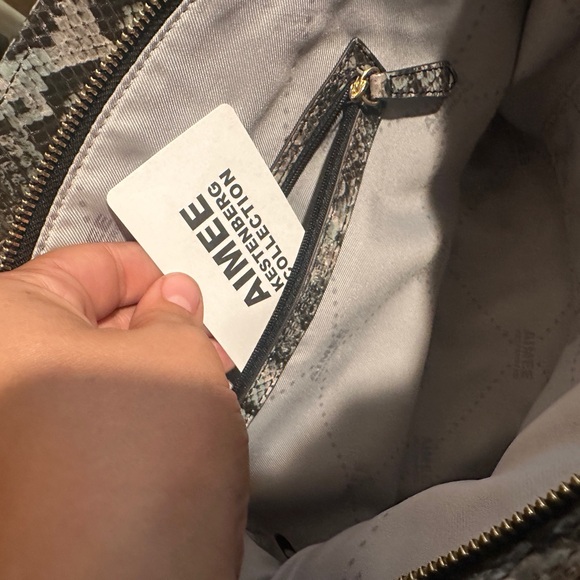 Aimee Kestenberg Collection Chic Snakeskin Patterned Shoulder Bag NWOT - Picture 11 of 12